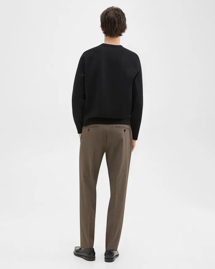 Men Theory Pants Larin Drawstring Pant In Stretch Wool Fossil Melange