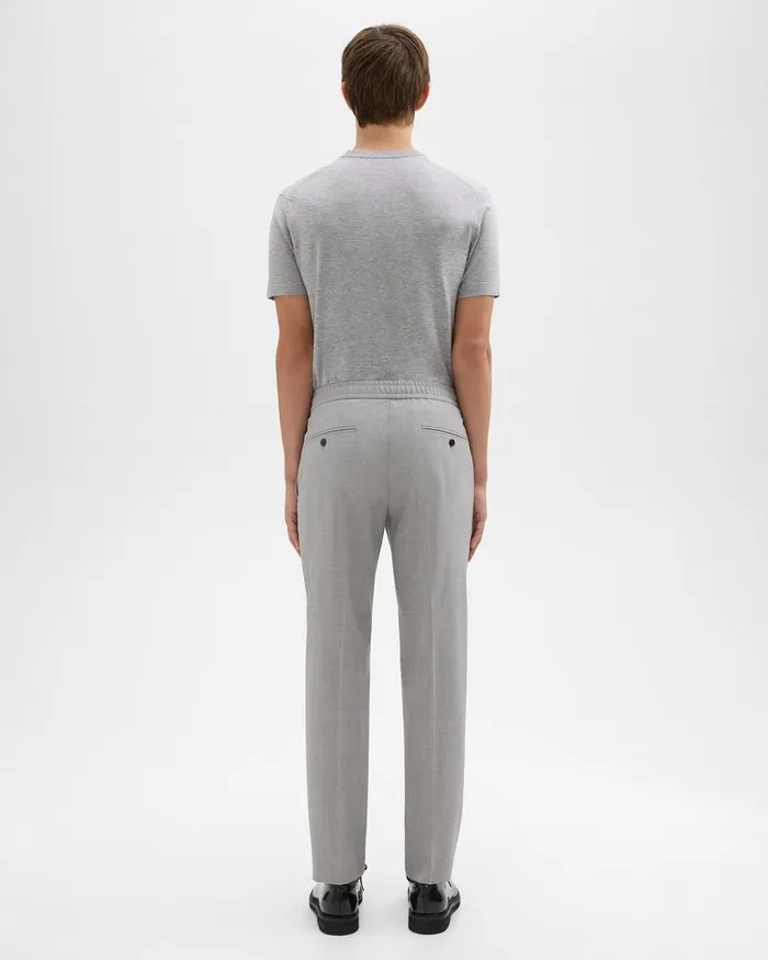 Men Theory Pants Larin Drawstring Pant In Stretch Wool Vapor Melange