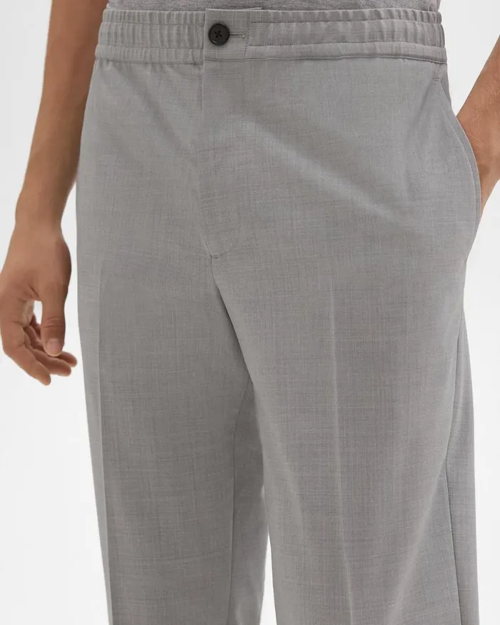 Men Theory Pants Larin Drawstring Pant In Stretch Wool Vapor Melange