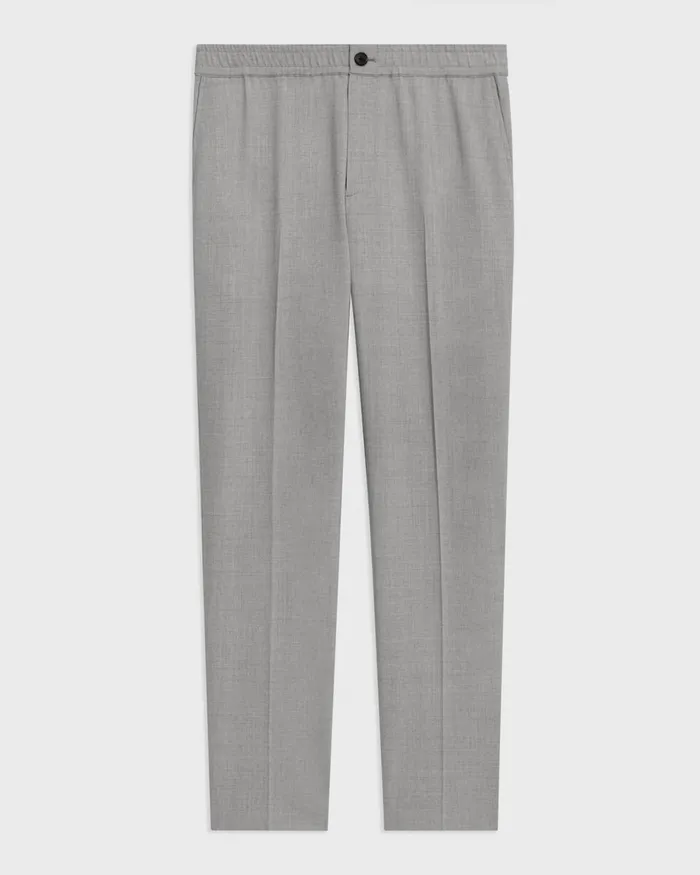 Men Theory Pants Larin Drawstring Pant In Stretch Wool Vapor Melange