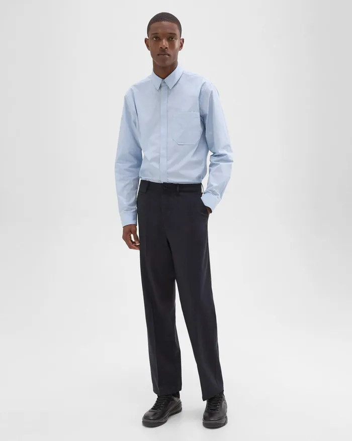 Men Theory Pants Relaxed Virgin Wool Pant Midnight
