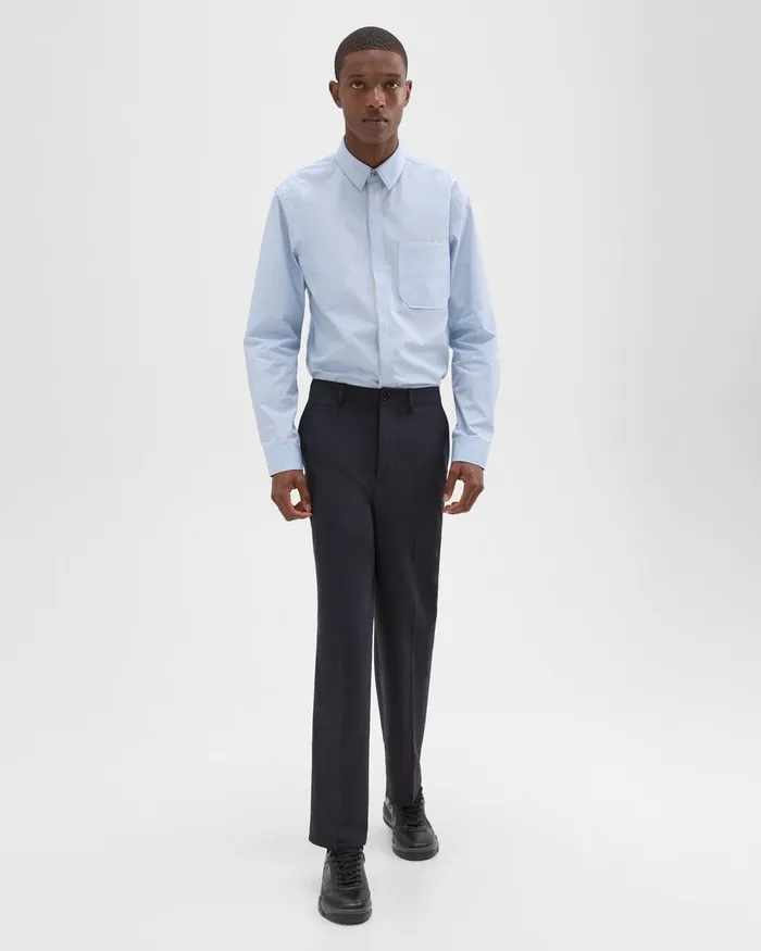 Men Theory Pants Relaxed Virgin Wool Pant Midnight
