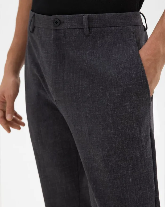 Men Theory Pants Zaine Pant In Printed Precision Ponte Grey Melange
