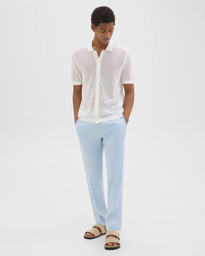 Men Theory Shirts Cairn ShortSleeve Shirt In Cotton Ivory