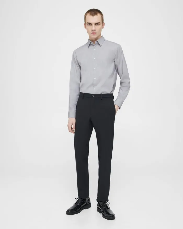 Men Theory Shirts Irving Shirt In Striped Cotton Blend Whitepestle