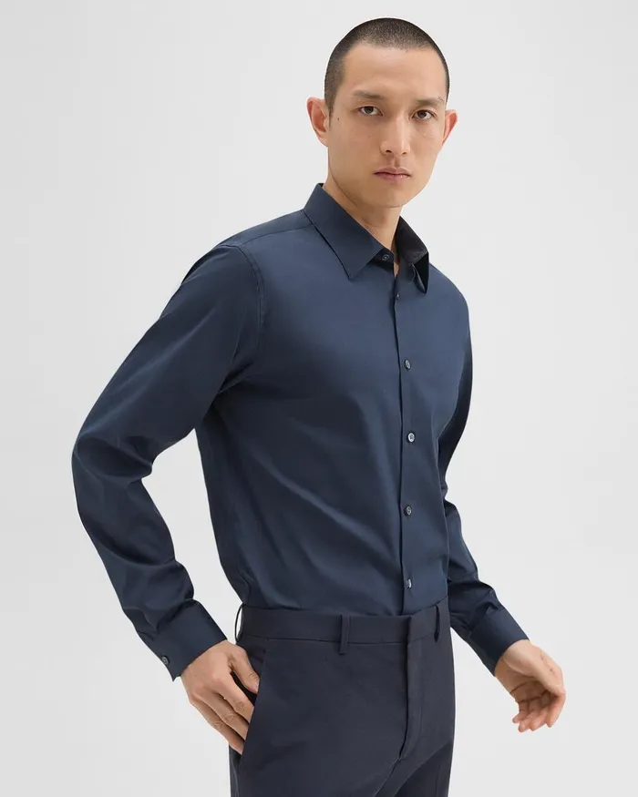Men Theory Shirts Sylvain Shirt In Good Cotton Eclipse