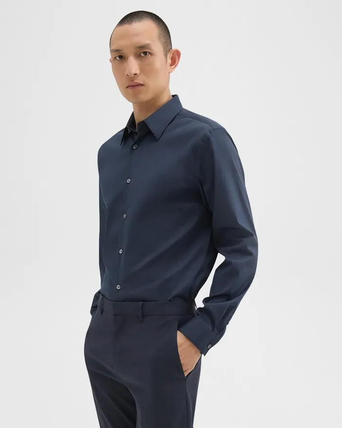 Men Theory Shirts Sylvain Shirt In Good Cotton Eclipse