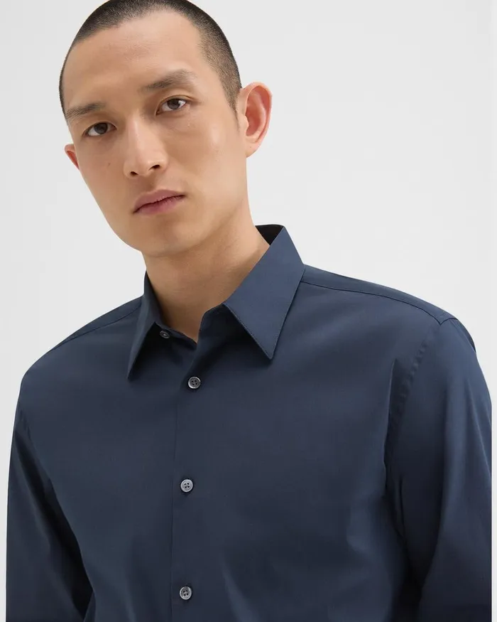 Men Theory Shirts Sylvain Shirt In Good Cotton Eclipse