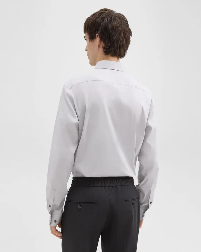 Men Theory Shirts Sylvain Shirt In Good Cotton Warm Grey