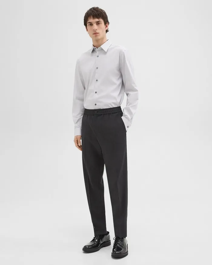 Men Theory Shirts Sylvain Shirt In Good Cotton Warm Grey