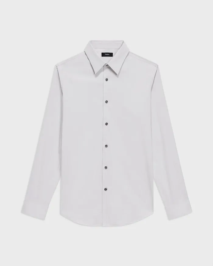 Men Theory Shirts Sylvain Shirt In Good Cotton Warm Grey