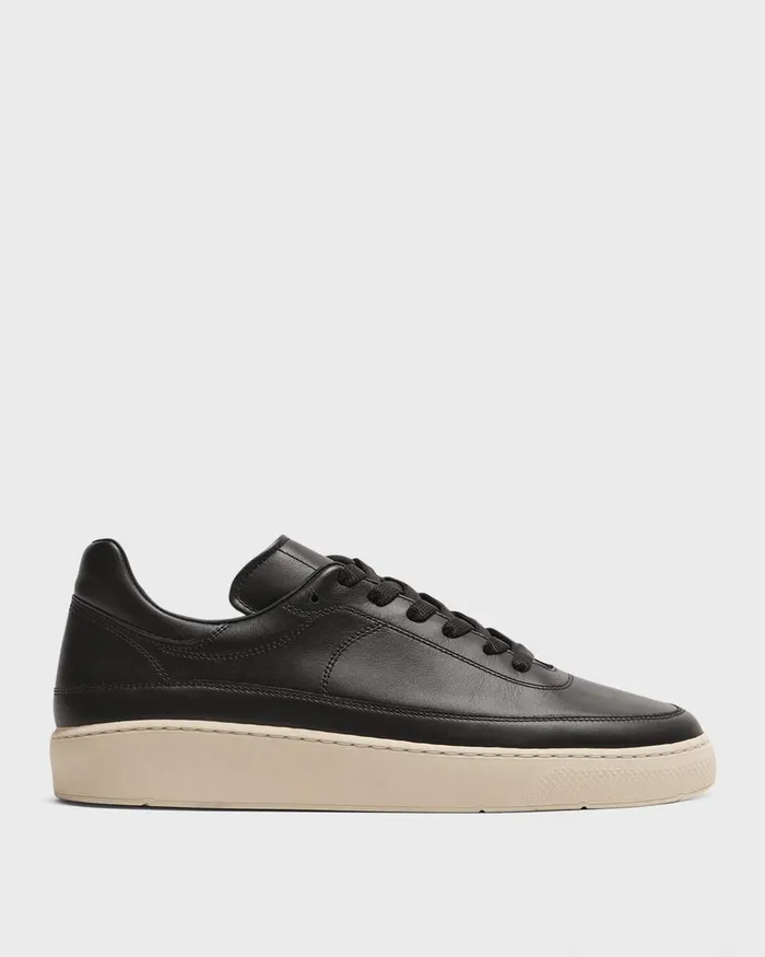 Men Theory Shoes Sneaker In Leather Black