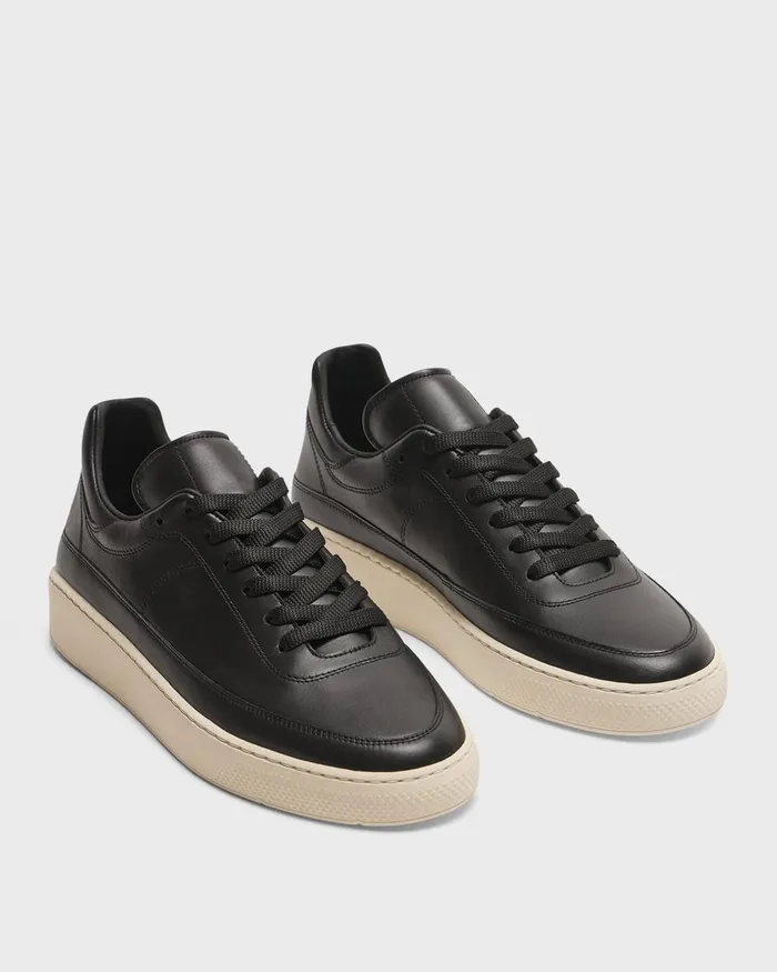 Men Theory Shoes Sneaker In Leather Black