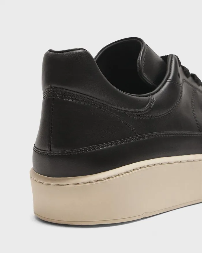 Men Theory Shoes Sneaker In Leather Black
