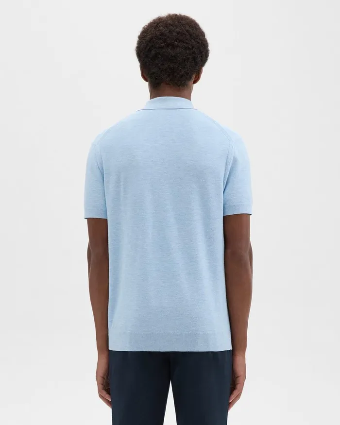 Men Theory Sweaters Cardigans Goris Polo Shirt In Piqueacute Light Bilen Skylight Melange