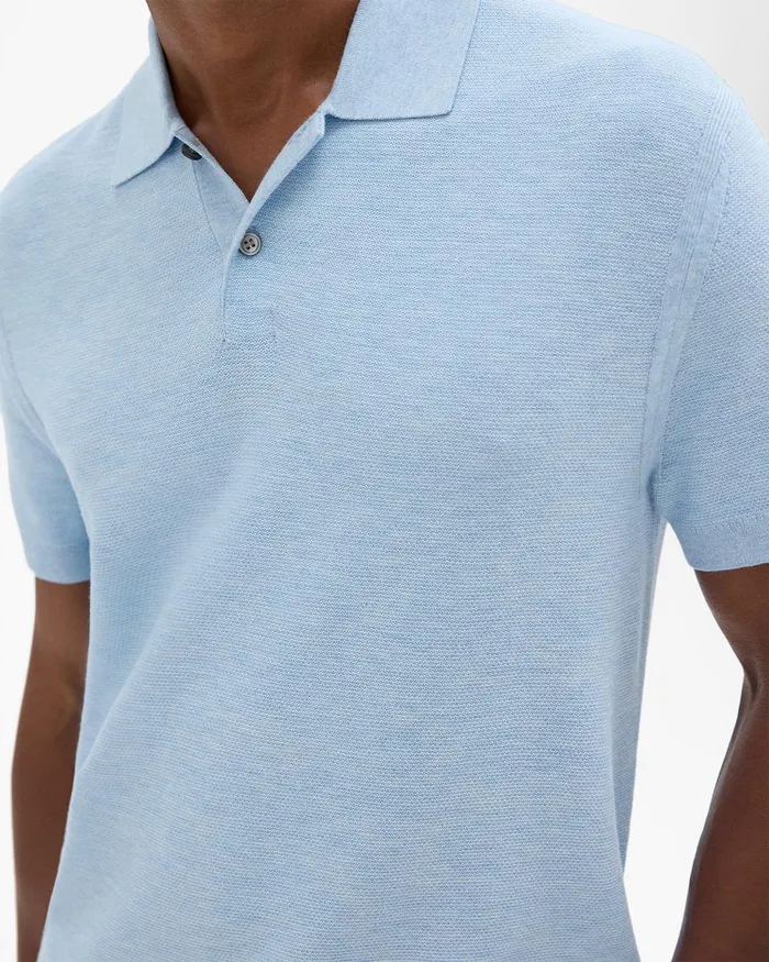Men Theory Sweaters Cardigans Goris Polo Shirt In Piqueacute Light Bilen Skylight Melange