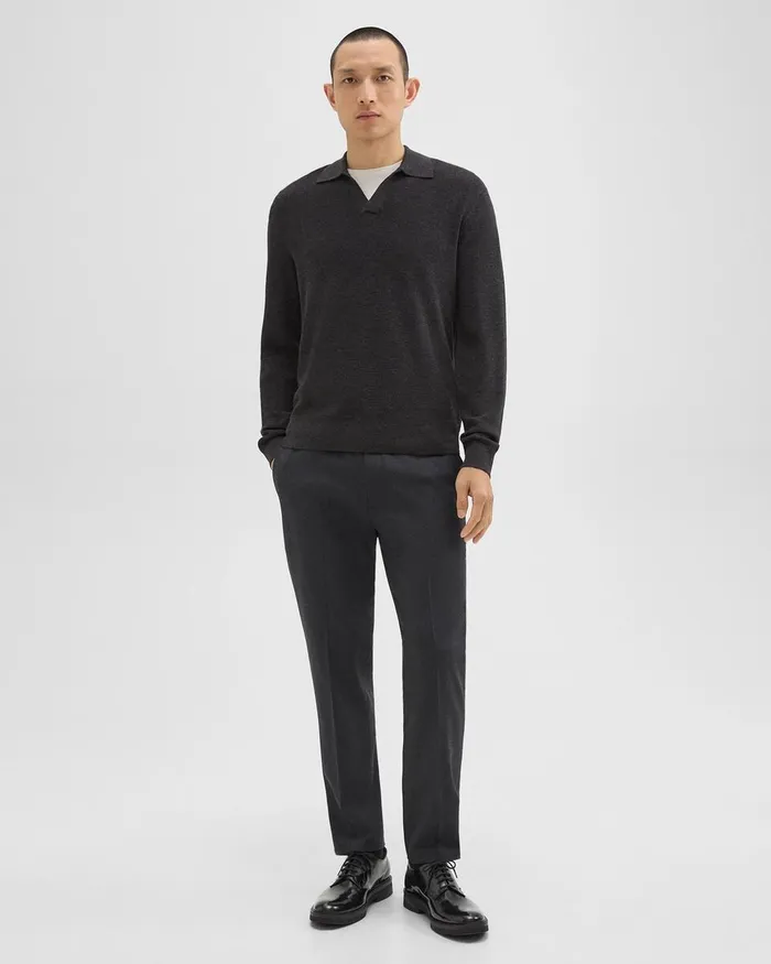 Men Theory Sweaters Cardigans Johnny Collar Sweater In Merino Wool Mink Melange