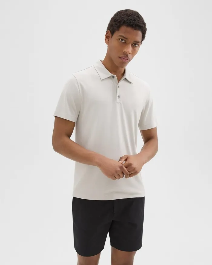 Men Theory TShirts Polos Bron Polo Shirt In Anemone Modal Jersey Limestone