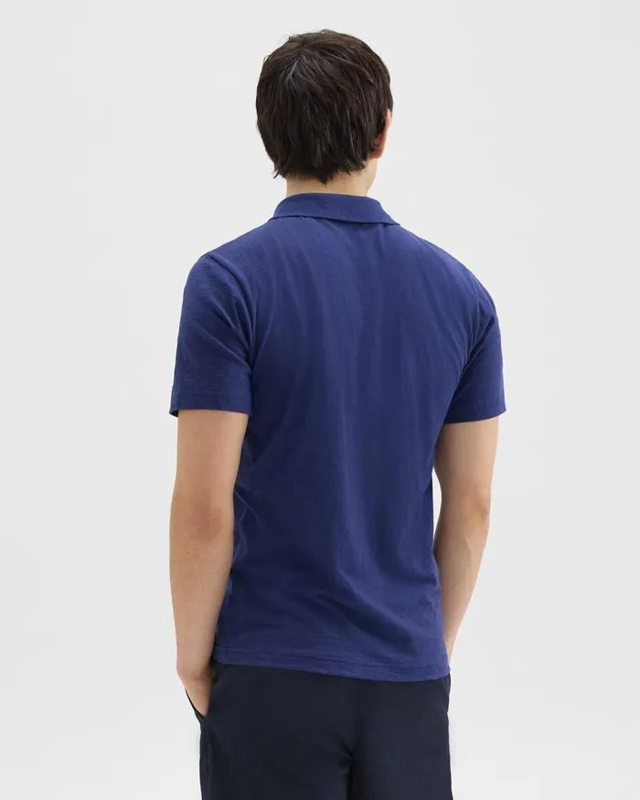 Men Theory TShirts Polos Bron Polo Shirt In Cosmos Slub Cotton Ocean