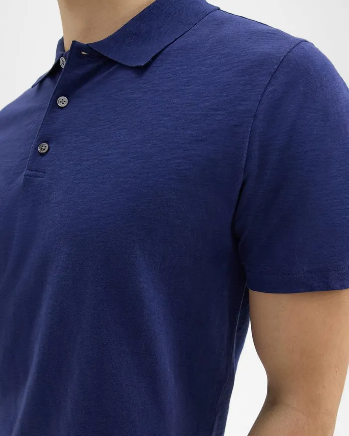 Men Theory TShirts Polos Bron Polo Shirt In Cosmos Slub Cotton Ocean