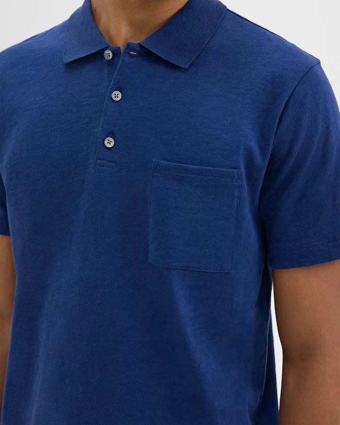 Men Theory TShirts Polos Bron Polo Shirt In Slub Cotton Ocean