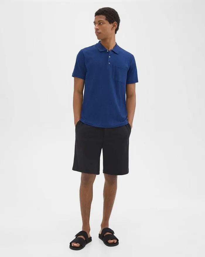 Men Theory TShirts Polos Bron Polo Shirt In Slub Cotton Ocean