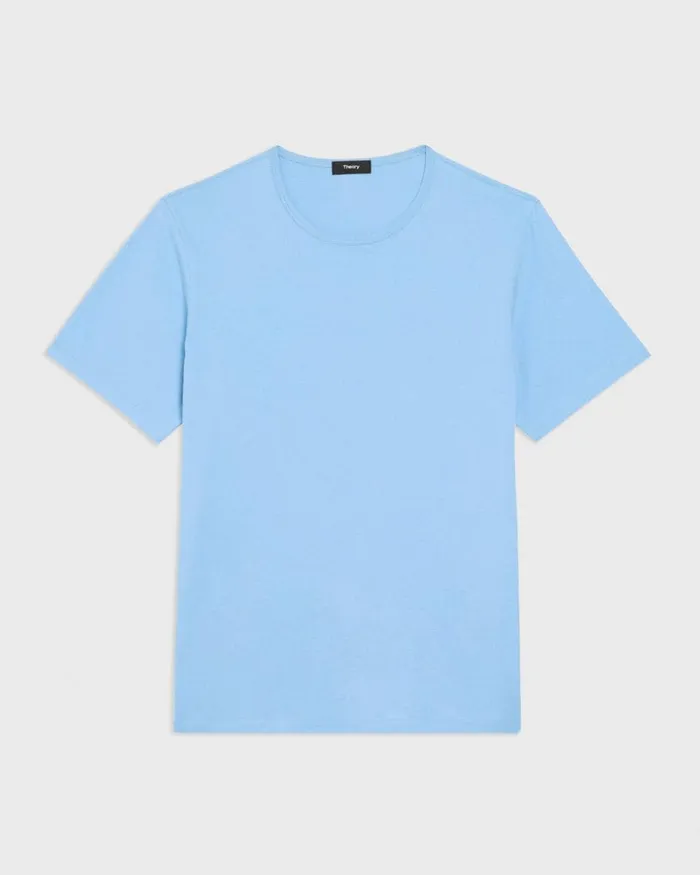 Men Theory TShirts Polos Precise Tee In Pima Cotton Jersey Powder Blue