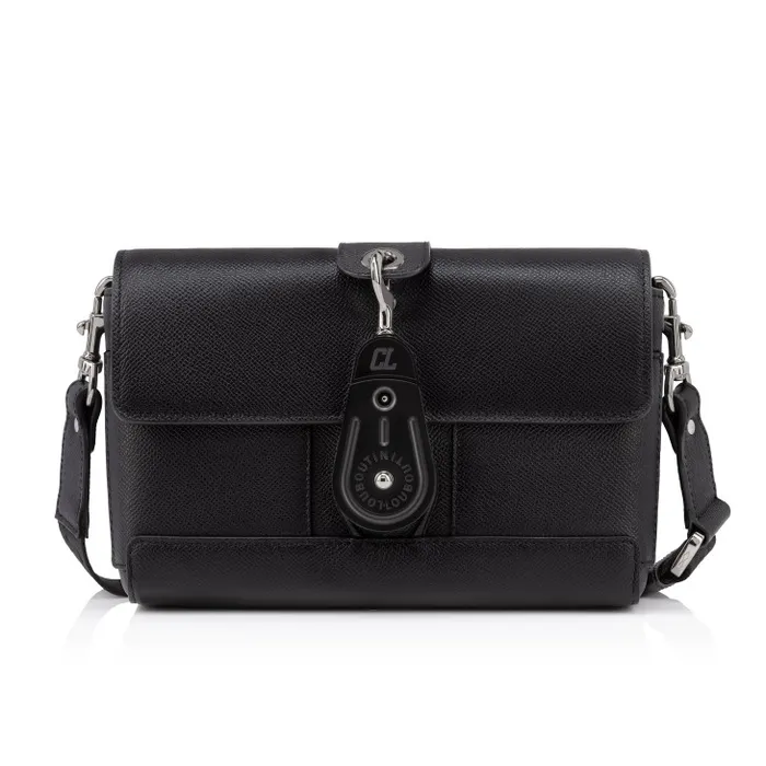 MenWomen Groovy Crossbody Bag 8211 Calf Alpin Leather 8211 Black Christian Louboutin Crossbody Bags