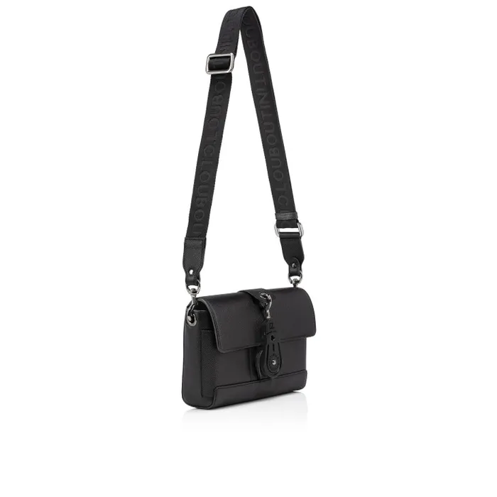MenWomen Groovy Crossbody Bag 8211 Calf Alpin Leather 8211 Black Christian Louboutin Crossbody Bags