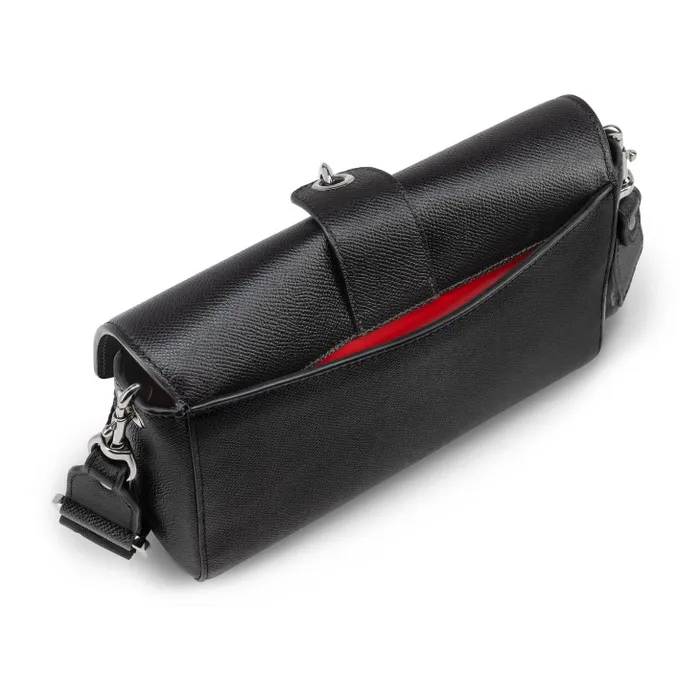 MenWomen Groovy Crossbody Bag 8211 Calf Alpin Leather 8211 Black Christian Louboutin Crossbody Bags