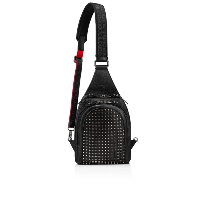 MenWomen Loubifunk Backpack 8211 Calf Leather And Spikes 8211 Black Christian Louboutin Crossbody Bags