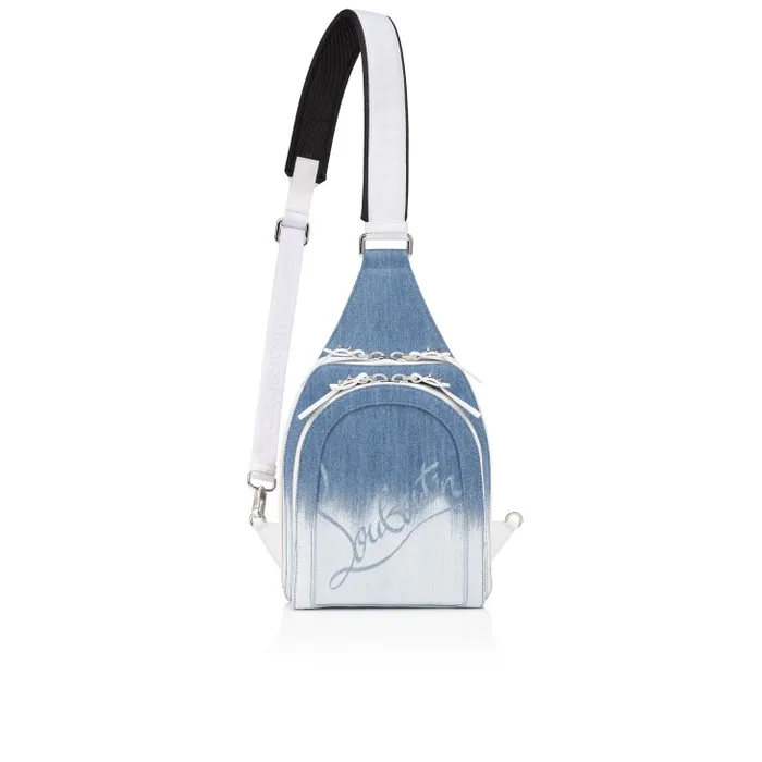MenWomen Loubifunk Backpack 8211 Denim Brushed Effect 8211 Blue Christian Louboutin Crossbody Bags