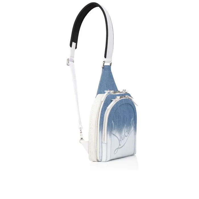 MenWomen Loubifunk Backpack 8211 Denim Brushed Effect 8211 Blue Christian Louboutin Crossbody Bags