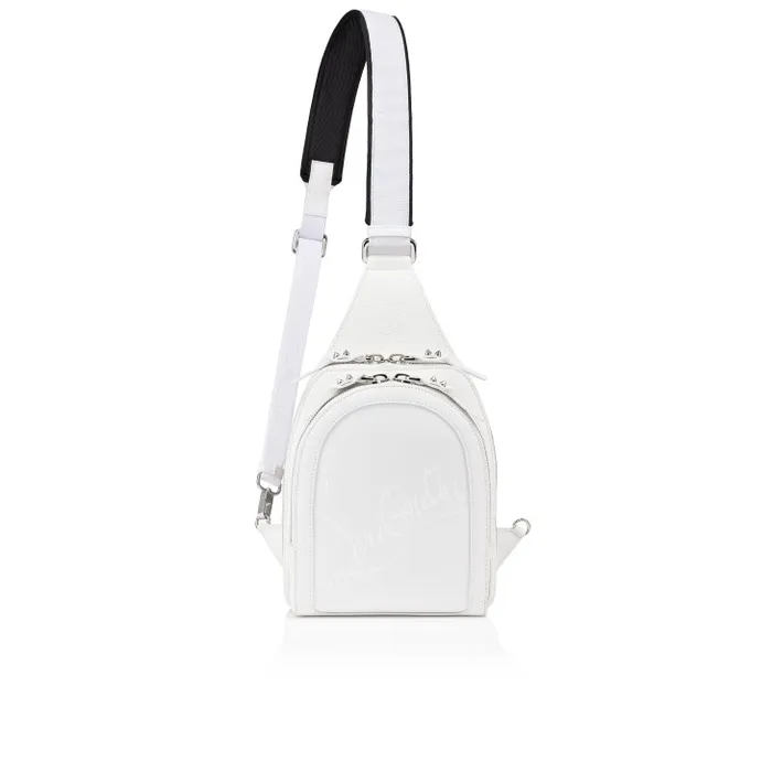 MenWomen Loubifunk Backpack 8211 Grained Calf Leather And Smooth Calf Leather 8211 White Christian Louboutin Crossbody Bags