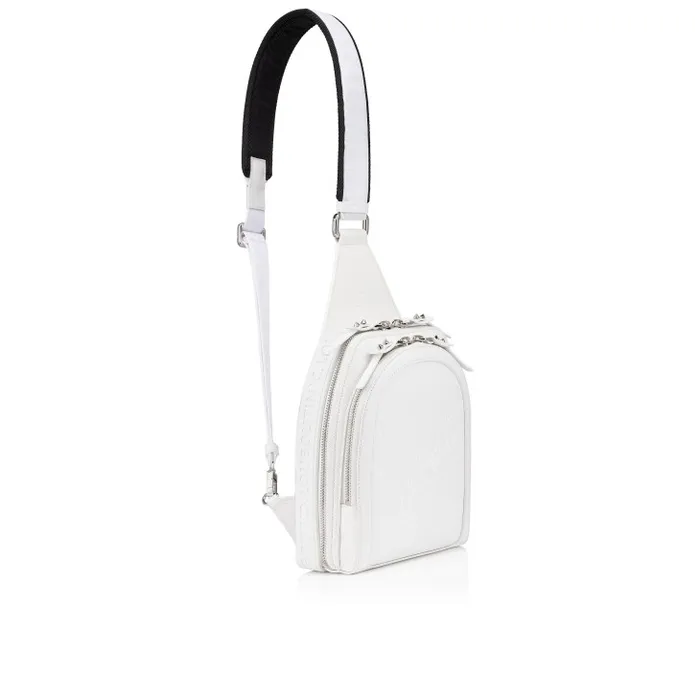 MenWomen Loubifunk Backpack 8211 Grained Calf Leather And Smooth Calf Leather 8211 White Christian Louboutin Crossbody Bags
