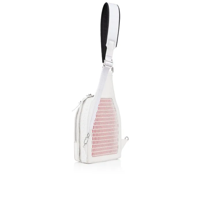MenWomen Loubifunk Backpack 8211 Grained Calf Leather And Smooth Calf Leather 8211 White Christian Louboutin Crossbody Bags