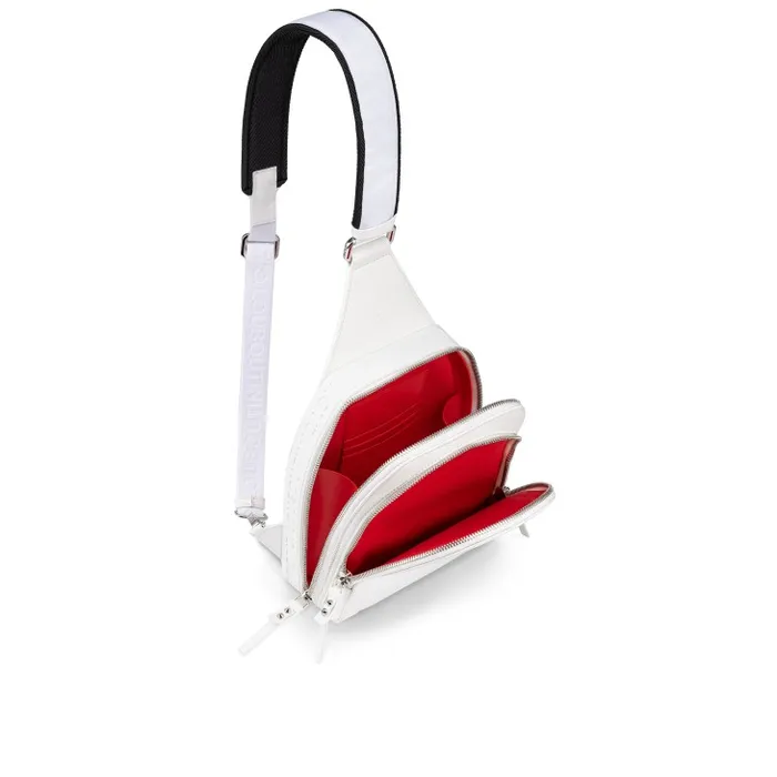MenWomen Loubifunk Backpack 8211 Grained Calf Leather And Smooth Calf Leather 8211 White Christian Louboutin Crossbody Bags