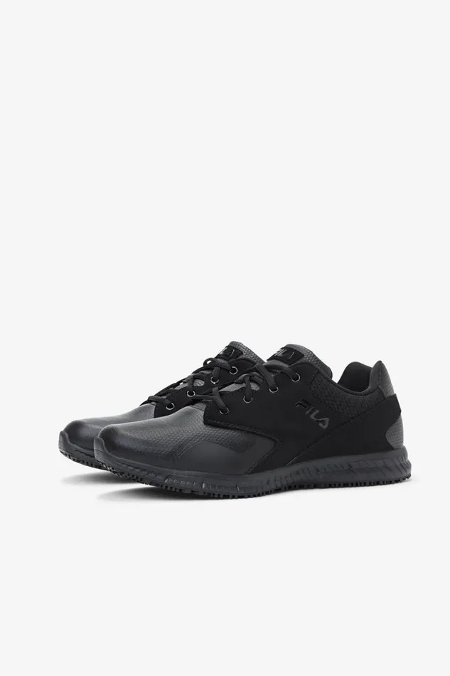 Men Work Shoes Fila Memory Layers Slip Resistant Shoe 001 Black Black Black Men Work Shoes Fila Memory Layers Slip Resistant Shoe 001 Black Black Black