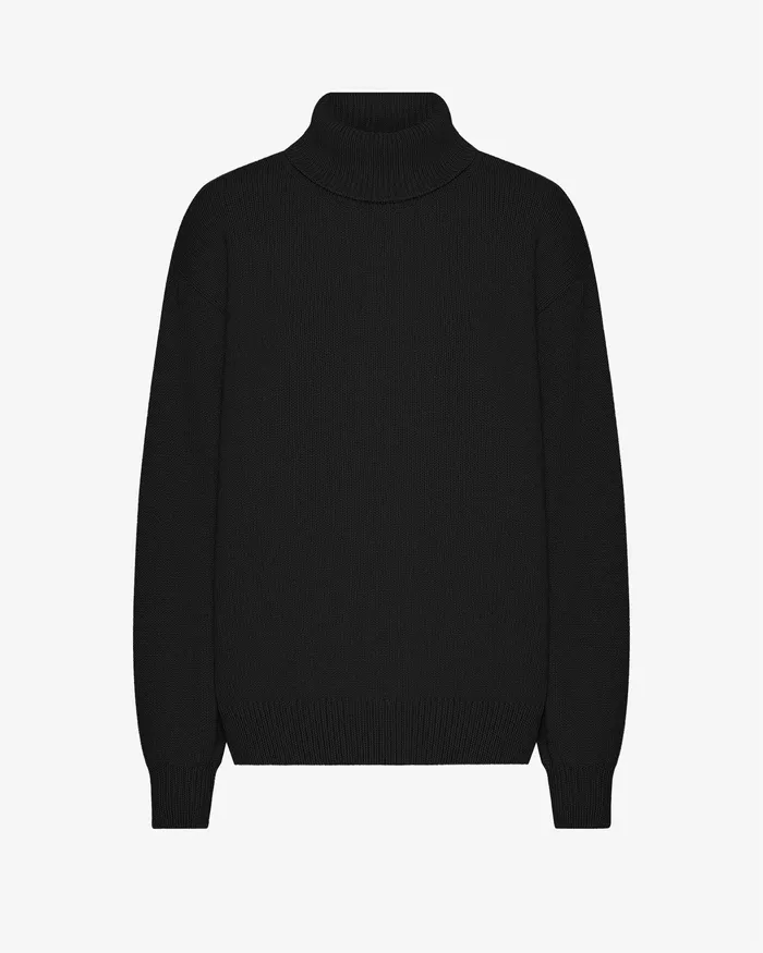 Merino Wool Turtleneck 8211 Deep Black Knit Sweaters Colorfulstandard Women