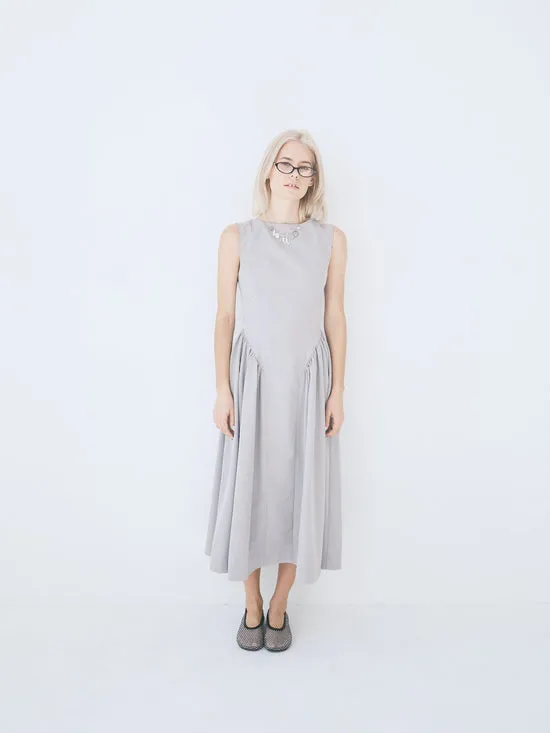 Midi Dress Front Pleat Grey Women Dresses Lisa Says Gah