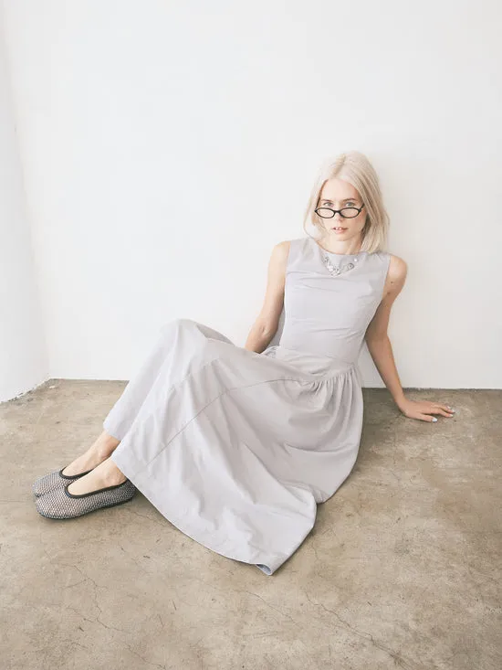 Midi Dress Front Pleat Grey Women Dresses Lisa Says Gah
