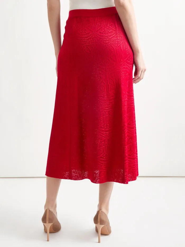 Misook ALine Tonal Patterned Knit Midi Skirt Women Skirts Misook ALine Tonal Patterned Knit Midi Skirt Women Skirts
