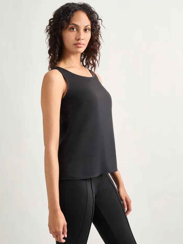 Misook Classic Crepe De Chine Tank Top Women Tanks
