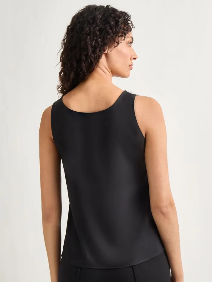 Misook Classic Crepe De Chine Tank Top Women Tanks