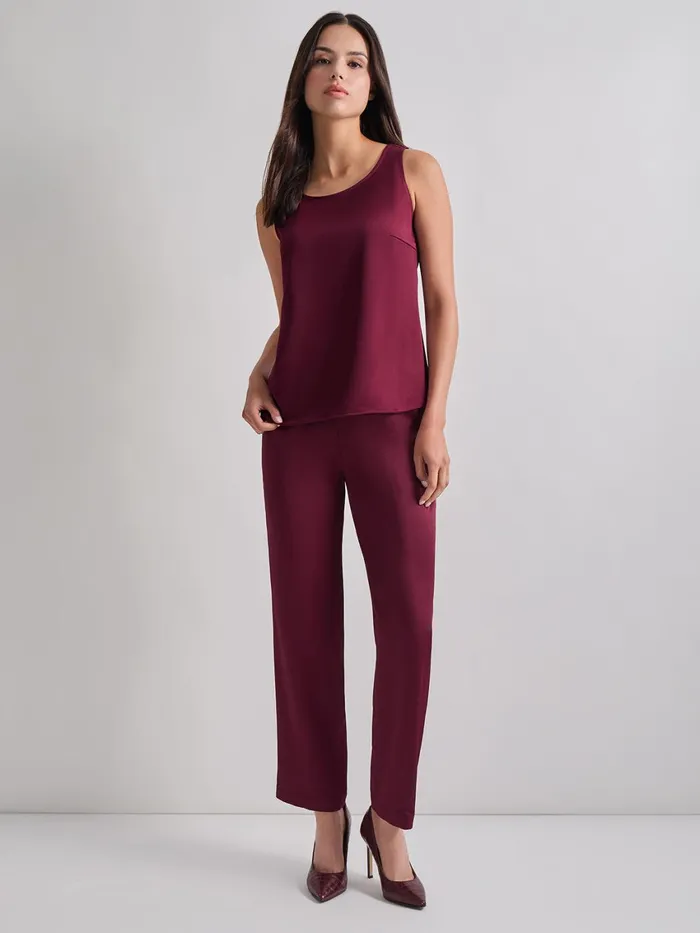 Misook Classic Crepe De Chine Tank Top Women Tanks