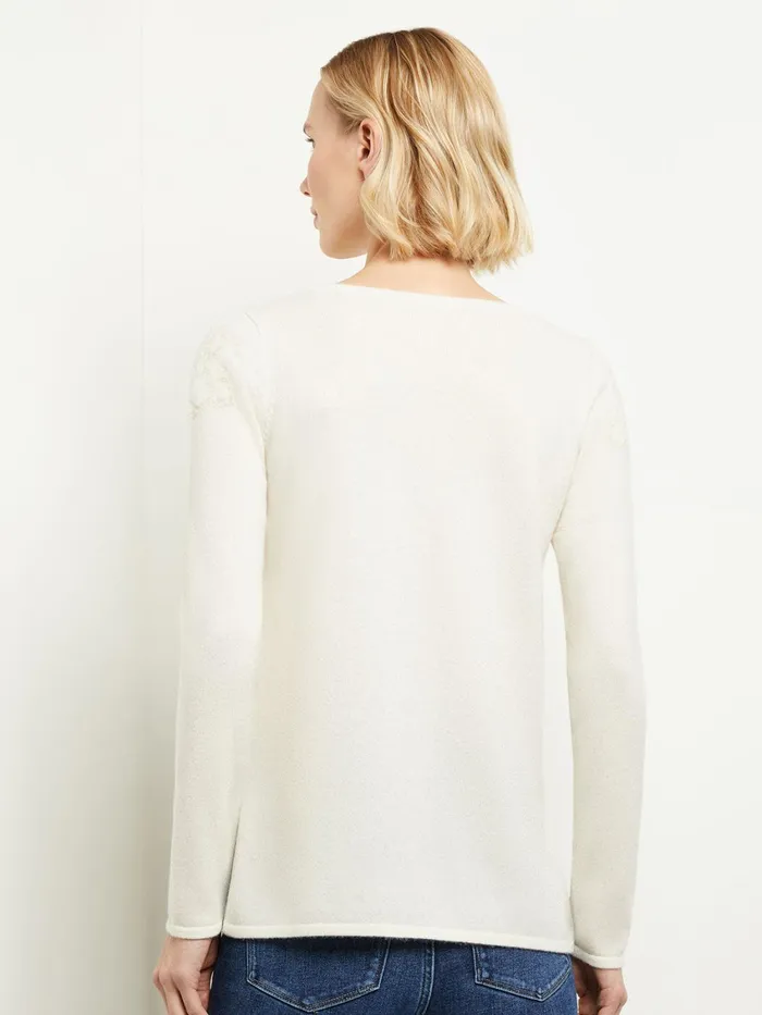 Misook Floral Shimmer Cashmere Tunic Women Tops and Tees