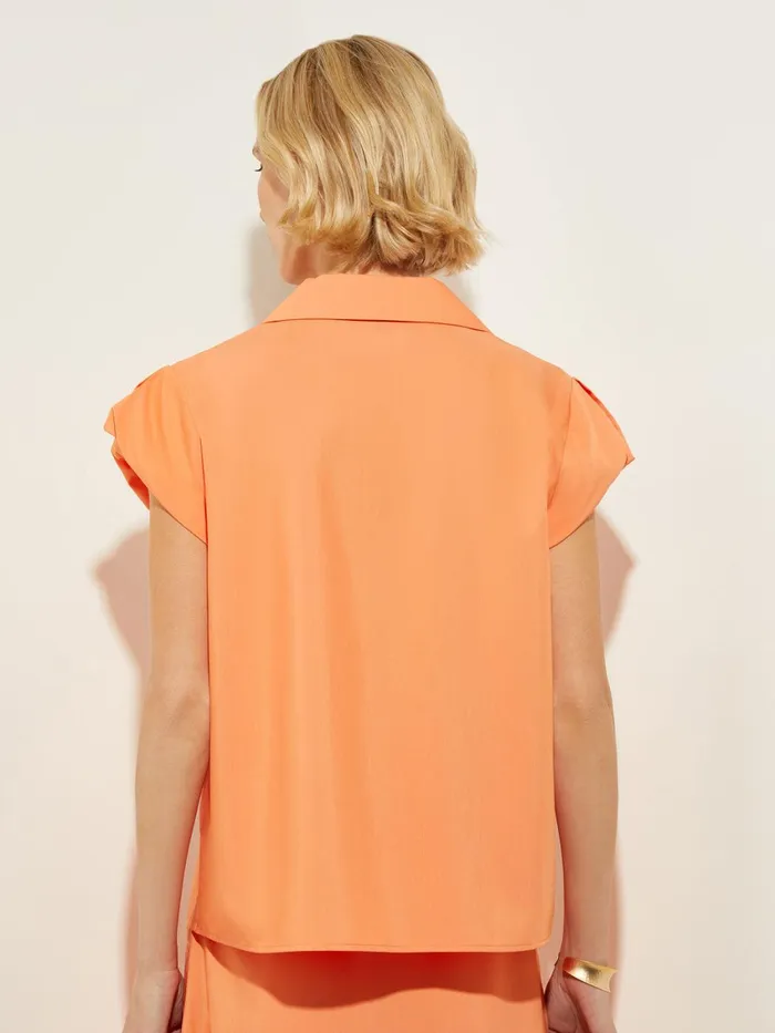 Misook Short PuffSleeve Poplin Blouse Women Blouses and Shirts Misook Short PuffSleeve Poplin Blouse Women Blouses and Shirts