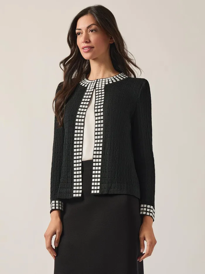 Misook Studded Open Neck Jacket Women Jackets and Coats