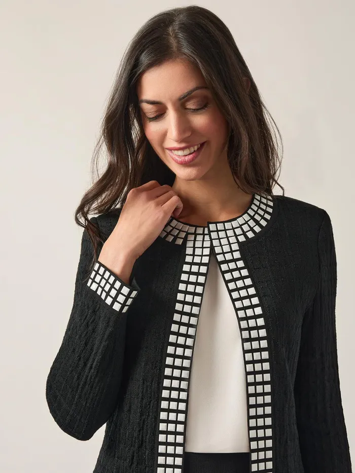 Misook Studded Open Neck Jacket Women Jackets and Coats