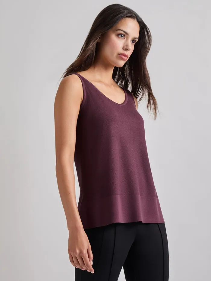 Misook VNeck Soft Knit Tank Top Mahogany Women Tanks